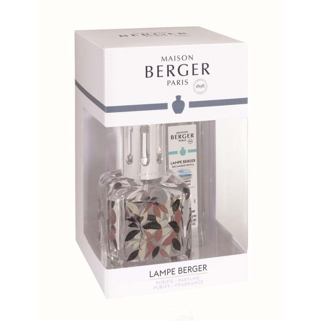 Ice Cube Glass Lampe Berger Gift Set - Leaves