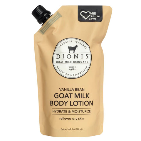 Dionis Goat Milk Body Lotion Refill Pouch - Vanilla Bean 16.9 oz.