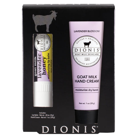 Dionis Goat Milk Hand Cream & Lip Balm Set - Lavender Honey