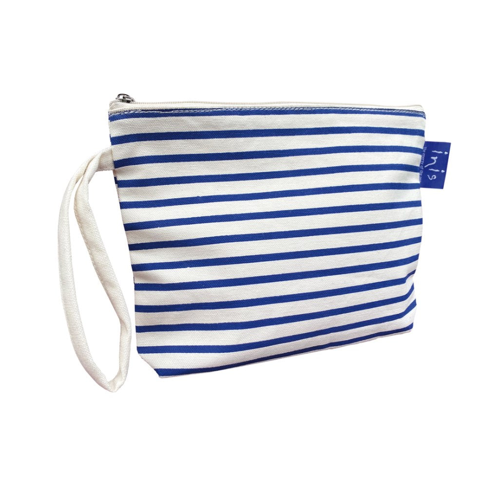 Inis Blue Striped Cosmetic Bag