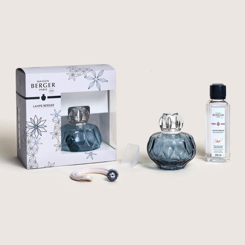 Rosalie Glass Lampe Berger Gift Set - Blue