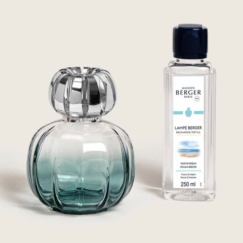 Corali Glass Lampe Berger Gift Set - Green