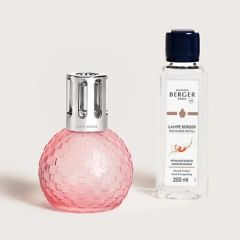 Disco Glass Lampe Berger Gift Set - Frosted Peach