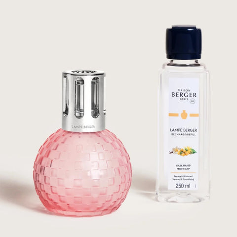 Disco Glass Lampe Berger Gift Set - Frosted Rose