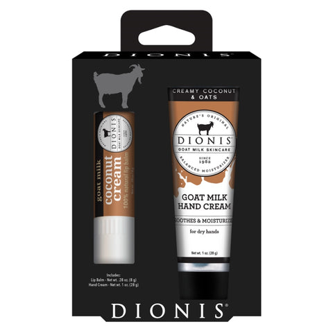 Dionis Goat Milk Hand Cream & Lip Balm Set - Coconut