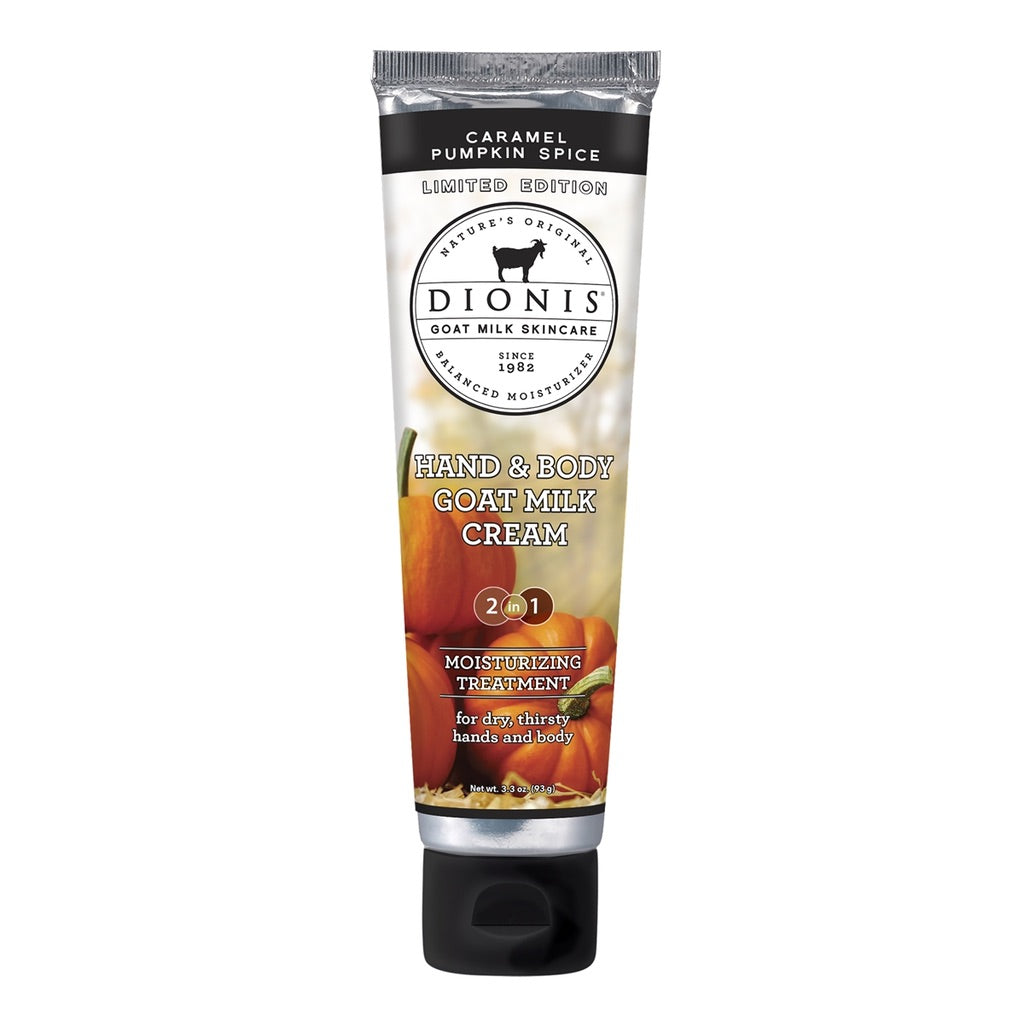 Dionis Goat Milk Hand & Body Cream - Caramel Pumpkin Spice (Limited Edition) 3.3 oz.