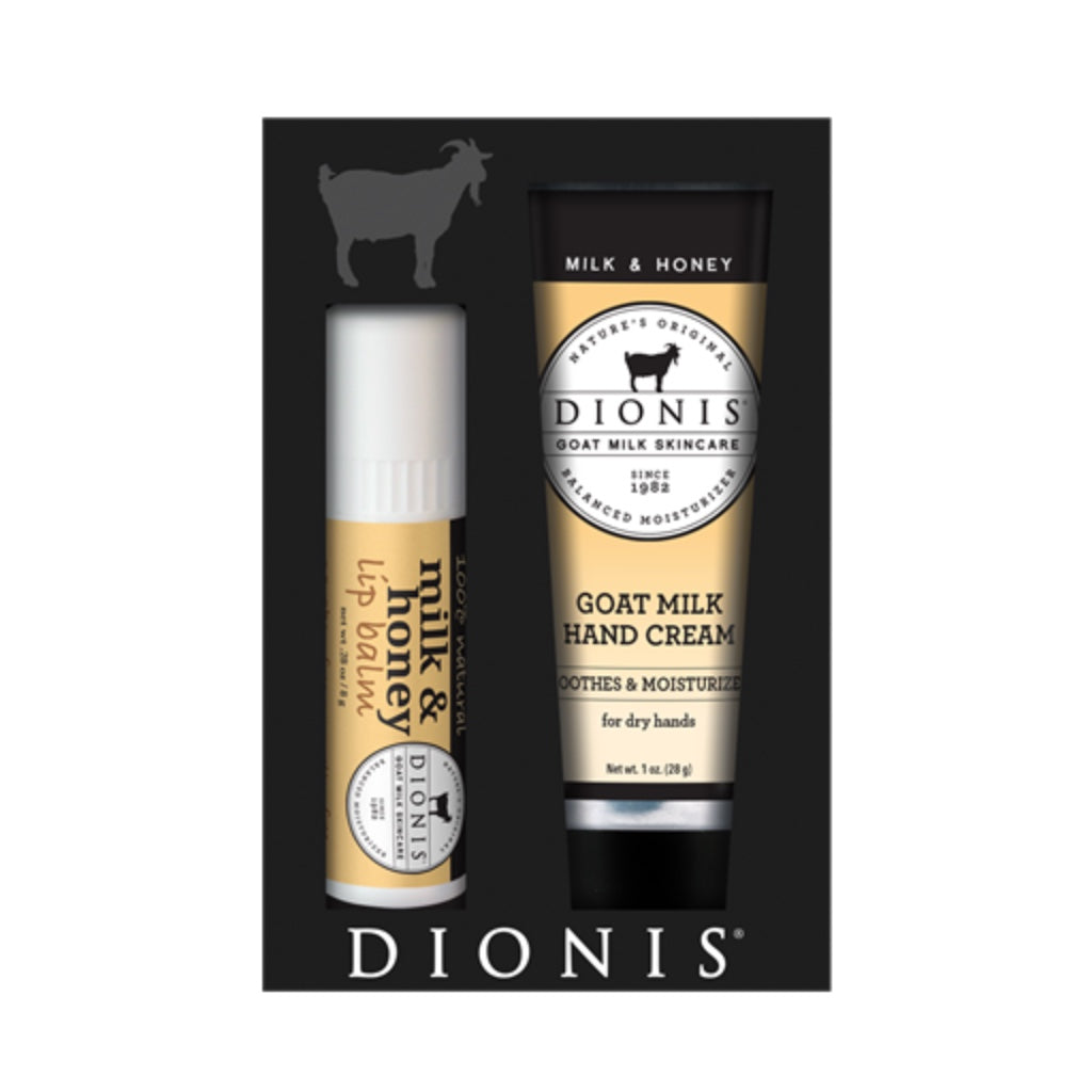 Dionis Goat Milk Hand Cream & Lip Balm Set - Milk & Honey