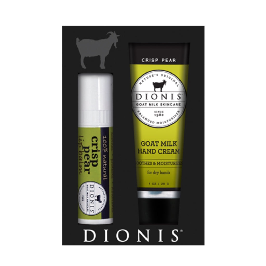 Dionis Goat Milk Hand Cream & Lip Balm Set - Crisp Pear