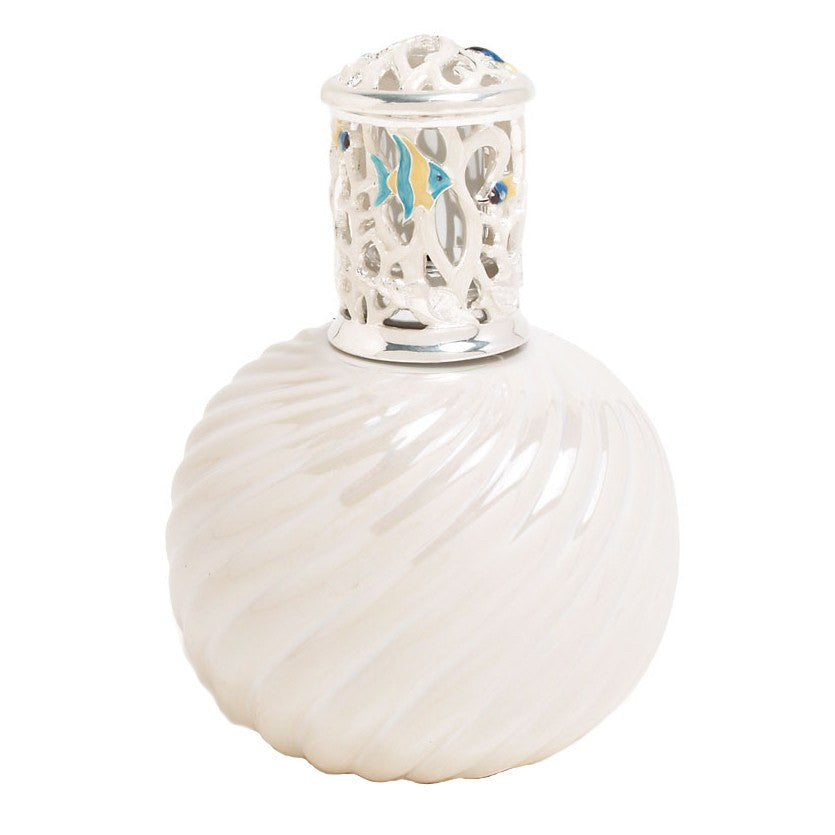 White Swirl Ceramic Alexandria Lamp