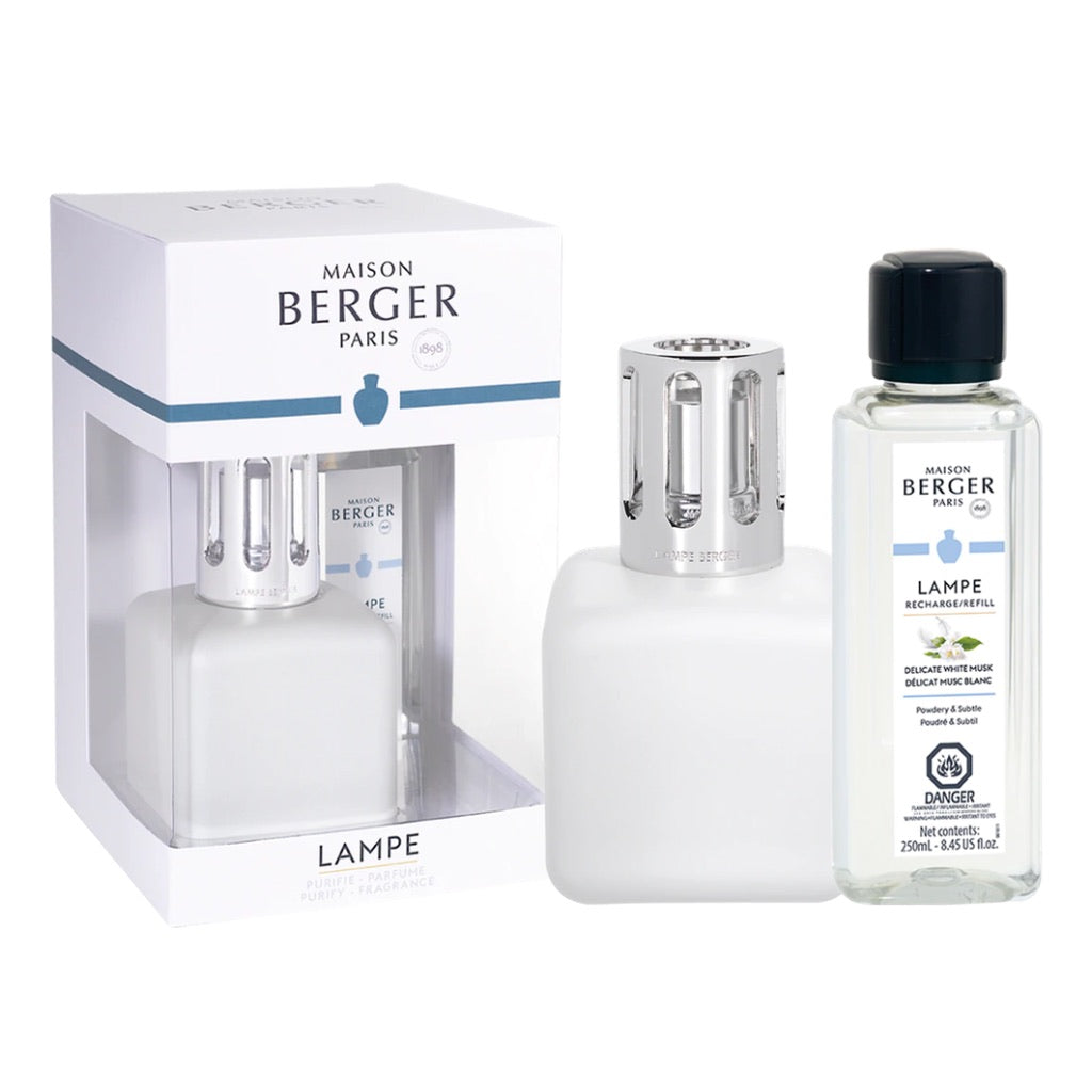 Ice Cube Glass Lampe Berger Gift Set - White – Fragrance Oils Direct